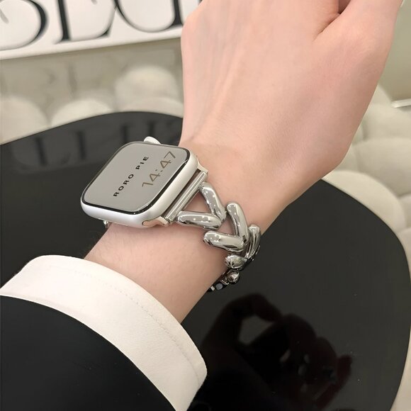 NEW Adjustable Stylish Strap Stainless  Watch Band For Apple Watch - Silver - Picture 1 of 9